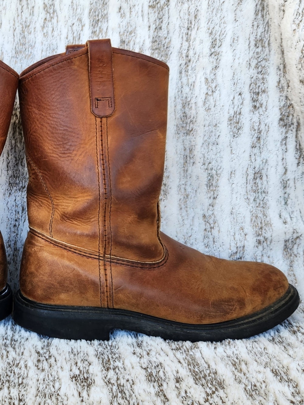 Red Wing Vintage "Pecos" Boots Brown Leather 1990's Western Work, Men's Size 10E - Picture 6 of 13